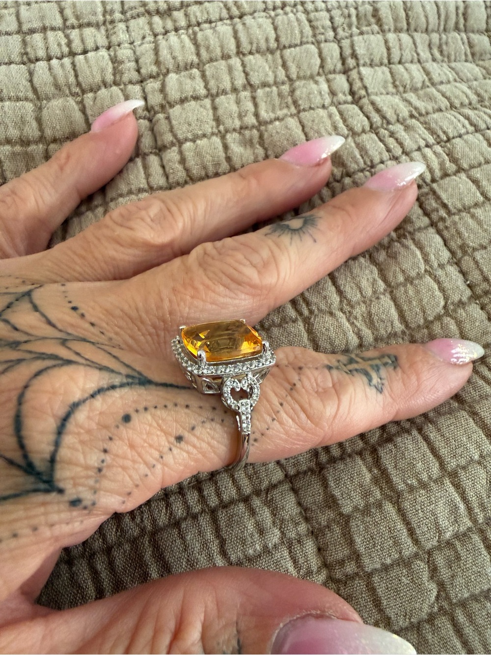 Genuine Citrine Birthstone Ring - Picture 7 of 9